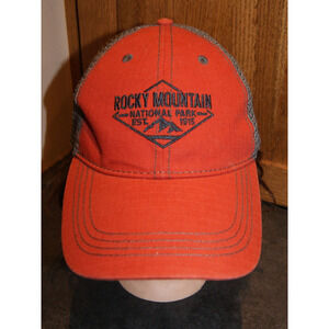 Rocky Mountain National Park Est 1915 Orange Gray Mesh Trucker Hat Cap Snapback
